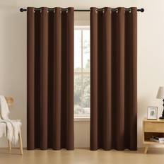 CUCRAF Brown Blackout Curtains 72 inch Length 2 Panels Set, Room Darkening Curtains & Drapes for Living Room Bedroom, Thermal Insulated Light Blocking Grommet Window Curtain (W52 x L72 Inch)