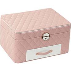 Pink - Women Jewellery Storage HKHBJS Three Layers Retro Jewelry Box - Pink