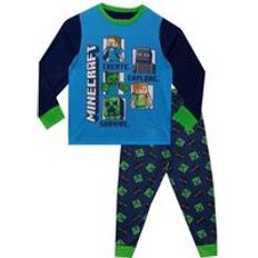 Minecraft Night Garments Minecraft Gaming Long Sleeve Pyjamas - Blue
