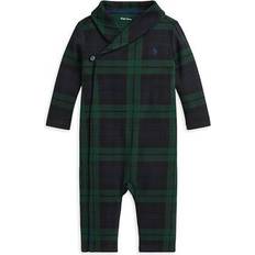 Black Jumpsuits Baby Boy's Plaid Interlock Coverall - Black