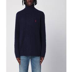 Cashmere Jumpers Polo Ralph Lauren Cable Wool Rollneck Jumper - Navy