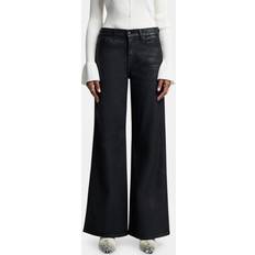 7 For All Mankind Lotta Coated Wide-Leg Jeans - Black