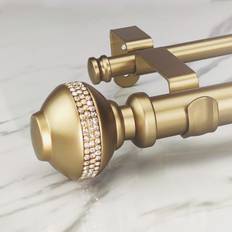 Gold Curtain Rods ILAISIHOME Double Curtain Rod Set 1-1/8 Inch Diameter