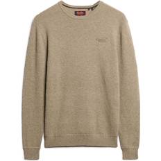 Superdry Herr Tröjor Superdry Essential Slim Fit Crew Jumper - Beige