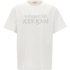 Alexander McQueen Dame Overdele Alexander McQueen Logo Print T Shirt - Bianco/Uomo