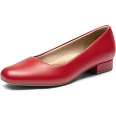 Dream Pairs Women's Chunky Closed Toe Heels - Red