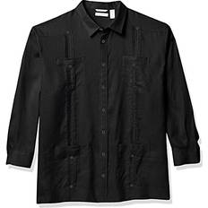 Cubavera Guayabera Long Sleeve Shirt - Jet Black