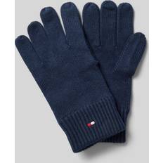 Cotone Guanti e Mitene Tommy Hilfiger Logo-Stitching Handschuhe - Marine