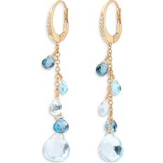 Topaz Earrings Marco Bicego Women's Paradise Topaz 18K Yellow Gold, 0.06 TCW Diamond & Mixed Topaz Earrings Yellow Gold