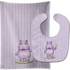 Carolines Treasures BB7147STBU Hippopotamus Baby Bib & Burp Cloth