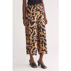 Adrianna Papell Pants & Shorts Adrianna Papell Print Wide Leg Pants - Black/Kettle Abstract