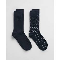 2 pcs Socks Gant Dot and Solid Socks 2-pack - Navy