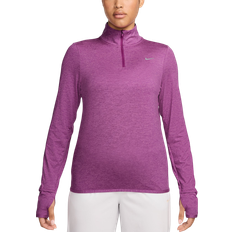 Paars - Vrouw T-shirts Nike Swift Hardlooptop Korte Rits - Paars