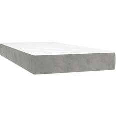 VidaXL 160cm Resårbottnar vidaXL Pocketresårmadrass Ljusgrå 100x210x20 cm Sammet Resårbotten