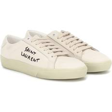 Saint Laurent Women Sneakers Saint Laurent Court Classic SL/06 Embroidered Sneakers - Cream