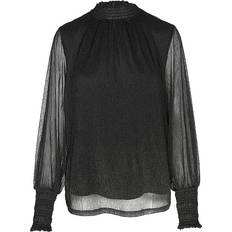Mos Mosh Blusar Mos Mosh Mmximena Glam Långärmad Blouse - Svart