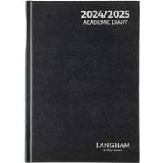 Langham 2024 - 2025 A5 Day Per Page Diary - Black