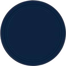 Babies Disposable Plates Amscan True Navy Round Paper Plates 6.75 Pack 20