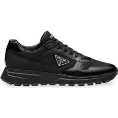 Prada Re-Nylon Brushed Leather Sneakers - Black