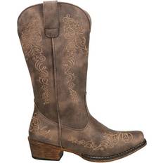 Roper Womens Riley Scroll Embroidery Snip Toe Cowboy Casual Boots