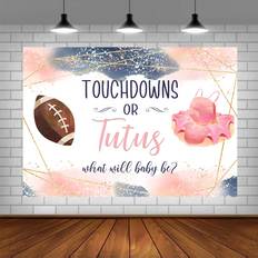 Photo Backgrounds Lofaris Touchdowns or Tutus Gender Reveal Backdrop Boy or Girl American Football Theme Baby Shower Background He or She What Will Baby be Party Decor Photo Booth Props 5x3ft