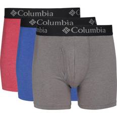 Columbia Men Men's Underwear Columbia Performance Cotton Stretch Boxer Briefs 3 Pack - Red/Blue/Grey