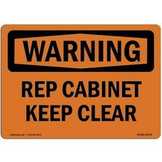 Office Supplies SignMission OSHA Warning Sign 12 x 18 in - Rep Cabinet Keep Clear