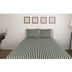 Borg Living Stribet Sengetøj 140 x 220 cm - Stripe Green Dynebetræk (220x140cm)