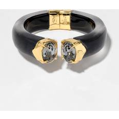 Jewelry Alexis Bittar 14K Gold-Filled Brass BonBon Crystal & Lucite Hinge Bracelet BLACK