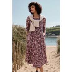 Seasalt Cornwall Veronica Midi Dress - Mallow Blooms Pink Grass