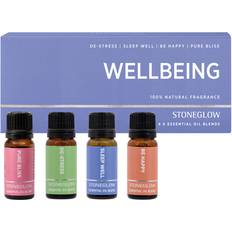 Wellbeing 4 x10ml 100% Essential Oil Blend BE HAPPY DE-STREES SLEEP WELL PURE BLISS Gift Set