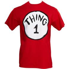 Mad Engine Thing 1 and Thing 2 Adult Short Sleeves Red T-Shirt Tee