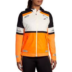 Laufen - Orange Bekleidung Brooks Run Visible Jacket 2.0 - Weiß