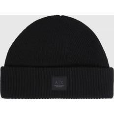 Armani Exchange Accessories Armani Exchange Black Edition Logo Beanie - Black