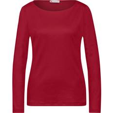 Street One Damen Bekleidung Street One Shirt U-Boot Ausschnitt - Rot