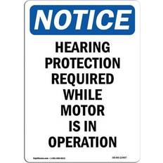 Office Supplies SignMission OSHA Notice Sign 7 x 10 in - Hearing Protection Required While