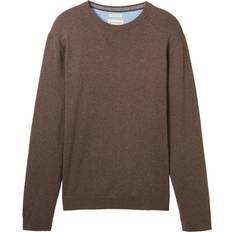 Tom Tailor Basic Crewneck Pullover - Wood Brown Melange