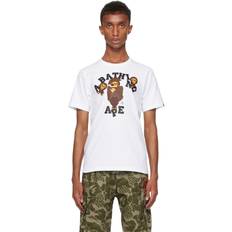 Bape Men Clothing Bape College Milo T-shirt - White