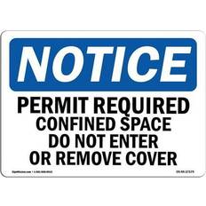 Office Supplies SignMission OSHA Notice Sign 10 x 14 in - Permit Required