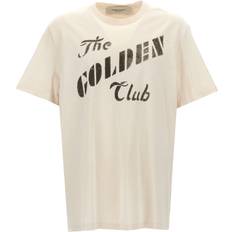 Gold - Men T-shirts GOLDEN GOOSE Journey MS Gauze Cotton T-Shirt - Heritage White/Black