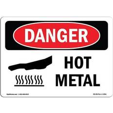 Office Supplies SignMission OSHA Danger Sign 12 x 18 in - Hot Metal