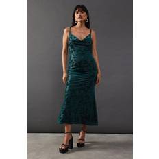 Turquoise - Women Clothing Warehouse Burnout Cami Strappy Slip Dress - Teal