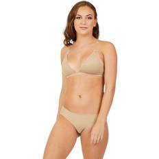 Capezio Deep Neck Clear Back Bra - Nude