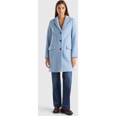 Viscose Coats United Colors of Benetton Short Coat In Wool Blend Cloth - Light Blue, Women