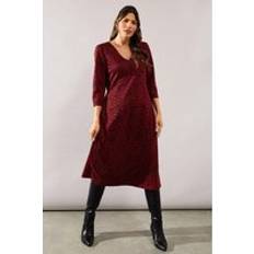 Clothing Wallis Womens Red Jacquard Ponte Midi Dress