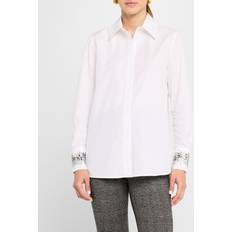 Camicie Max Mara Studio Queva Beaded Cotton Long-Sleeve Shirt - Optical White