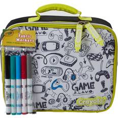 Black Baby Bottles & Tableware Crayola Color Your Own Gaming Lunch Box for Kids, Black and Neon