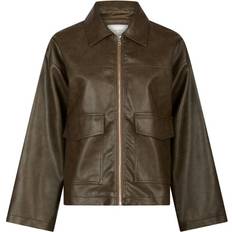 Neo Noir Skinnjakker Neo Noir Titan Faux Leather Jacket - Dark Brown