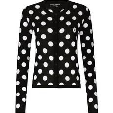 Dolce & Gabbana Cardigans Dolce & Gabbana Polka-Dot Silk Wool Cardigan Multicolor