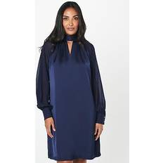 Clothing Wallis High Neck Satin Shift Dress - Navy